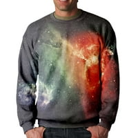GUZOM Muška modna pulover u pulover u okruglom vratu Univerzum 3D Ispis Jesen Ležerne dukserice