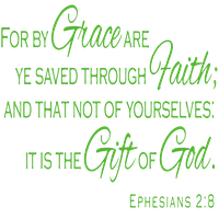 Efežanima 2: Za milost, spremljeni ste kroz Vinil naljepnicu naljepnica - velika - lipe zelena