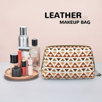 Šareni trokut uzorak šminke kozmetička torba za žene, velike kapacitete kožne torbe za šminku Travel