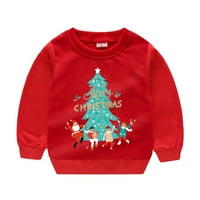 Duksevi za mališane pulover zimski božićni crtani crtani pisma od tiskanog slova Todwear Toddler dukserice