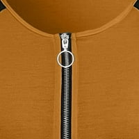 Olyvenn Pokloni za žene Dressy Tops V-izrez Ženske minske modne majice s dugim rukavima Prevelike majice