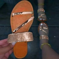 BOHO Slide Sandale za žene Djevojke Dressingy Low Wedge Thong Sandals Casual Prsten Prsten Ravne sandale