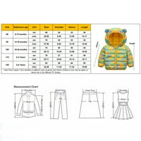 ROVGA s kapuljačom zimskim medvjedom print kaput za bebe jaknu Djevojke učvršćivanje Cartoon Outerwear