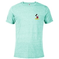 Disney Mickey Mouse Classic Mala poza - Pomiješana majica kratkih rukava za odrasle - Prilagođeno-celadon