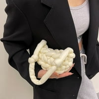 Toyella Island vunena ručna tkana torba DIY Crochet Materijal Torba neto crvena meka WA Mlak Bijeli