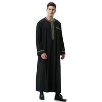 Arapska muški zip vrat Robe srednje okrugle tiskane odjeće večernje haljine Ženske haljine Veličina