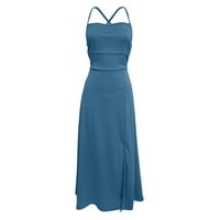 Ženske haljine Maxi A-line Ležerne prilike bez rukava Blue Blue XL