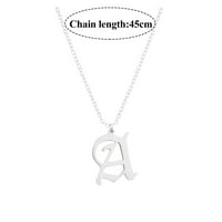 Pgeraug pokloni za žene Engleski slova Privjesna ogrlica za srebrne ogrlice od nehrđajućeg čelika A