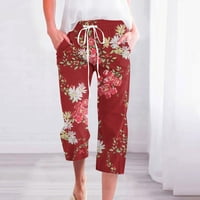 Olyvenn ponude ženske casual čvrstih elastičnih struka labave hlače sa džepom Capris Dressy casual teretne