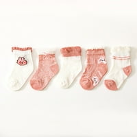 0-12Dod malih djevojčica čarape slatki crtani cvjetni uzorak prozračne mrežne djece Neklizajuće pamučne čarape ružičaste 0- godine