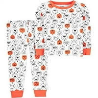 Carter's Baby Boys dvodijelni Halloween bundeve pidžame - bijelo