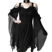 Haljine ženske plus veličine modne gotičke ruffledle haljine nepravilne haljine s
