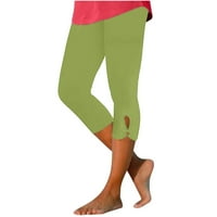Osličano žensko ljeto visokog struka pune dužine dugačke hlače ED Solid Color Capris Podudaranje tamnih