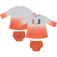 Novorođenče i novorođenčad Colosseum siva narančasta Miami Hurricnas ruka u ruci Ombre haljina i blogovi