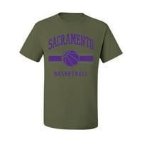Divlji Bobby City of Sacramento košarkaška maštarija navijača Muška majica, vojna zelena, mala