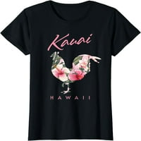 Žene Kauai Hawaii cvijet Hibiscus pileći ljubavnik Suvenir Majica Poklon posada za zabavu Crni tee