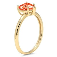 1CT srce rez crveni simulirani dijamant 14k žuto zlato ugraviranje izjava bridalna godišnjica Angažovanje