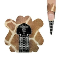 Pro Almond Stiletto Savjeti za nokte Leopard Tiger Giraffe uzorak čvrsti oblici za C Krive akril UV