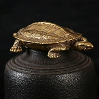 Vintage dugovit za kornjače od mesingane minijaturne figurice Sretni aninalni čaj kućnih ljubimaca