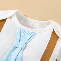 Jaweiw Uskršnji novorođenčad tri džentleman Set odjeće, kratki rukav Romper zec elastične hlače sa repnim