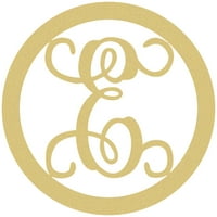 Krug uokvirenog drvenog monograma slova, 16 E nedovršeni, izgrađeni križ