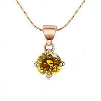 Pariz nakit 18k Rose Gold CT kreirao je citrinski okrugli ogrlica s okruglim