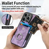 Feishell za papir za iPhone Pro Wilet sa držačem elastične kartice, vrhunskog PU kožnog udara otporan