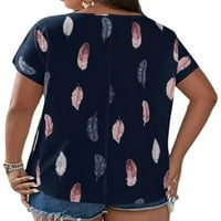 Luxplum ženske ljetne vrhove kratki rukav majica V izrez majica labava tee plaža tunika bluza tamno