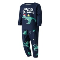 Obiteljski roditelj-dječji odjećni odjeća za spavanje ROMPER, Crtani božićni rukav Dinosauru dugačke hlače Baby Romper