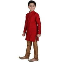 Proeturnu stilu Dečiju odjeću za dječju odjeću Tradicionalna habala Silk Kurta za dječake; -Maroon,