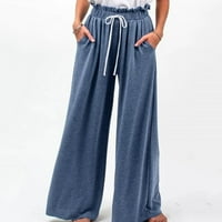 Tdoqot široke pantalone za noge za žene - modne udobne lažne hlače za slobodno vrijeme u obliku solidnih