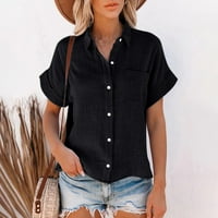 Ženska moda plus veličina okrugla vrata s kratkim rukavima dugačka majica za majicu Casual Comfort Tops