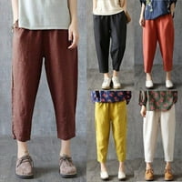 Žene Ležerne prilike sa labavim proljećem ljeto harem hlače pamučne torbe pamučne pantalone plus veličina