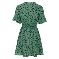 Idoravan ženska ljetna majica Dress Cleariance Modne žene Ljeto V-izrez zavoja za zavoj