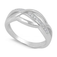 Linija Infinity kubične cirkonije ring sterling srebrna 925