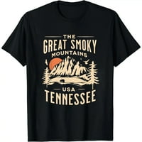 Sjajne dimne planine SAD Tennessee Peak uzorak pisma Ispiši ljetnu modnu majicu