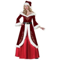 Labakihah haljine za žene Ženska haljina za zabavu s dugim rukavima Tisak Božić Crveni XL