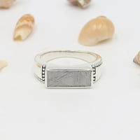 Zemlja dragulje nakit Meteoritni prsten Sterling Srebrna zvona Izjava prsten ručno rađeni prsten za