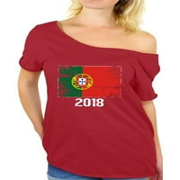 Neugodni stilovi portugal s majica na ramenu The Portugalske majice za zastava za žene portugalske majice