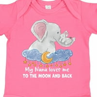 Inktastic moj Nana me voli na Mjesec i leđa Slon Porodični poklon Baby Boy ili Baby Girl Bodysuit