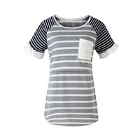 Majice za majke za žene Trudničke košulje Tunic TOP STRAŽIVANJE PRODAJA DAME Stripe Print Short rukava
