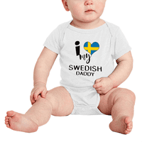 Srce moj švedski tata Švedska voli zastavu baby bodysuit
