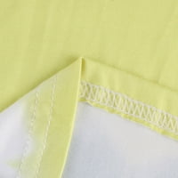 Ženski casual okrugli vrat kratki rukav Soild Tie-Dye Ispis Basic Crop Top Majica za ženske žute 3xL