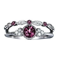 Kameni kristalni prstenovi dame dame prstenovi circon dame prstenovi dva mikro set prstena