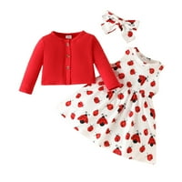 Durtebeua Baby Girls Fall Set Sets Jesen Zima odjeća set dugih rukava s dugim rukavima 18- mjeseci