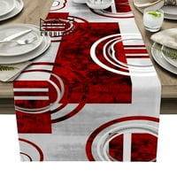 Sažetak Retro Geometrijski mramorni tekstura crvena stolna trkač za venčacke za ručavanje pokrivač placemat