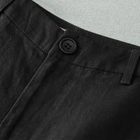 Zkozptok Ženske kratke hlače Ležerne prilike elastične struke Štetne hlače za slobodno vrijeme široke nožne gaćice sa džepovima, crna, xl