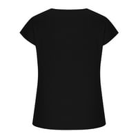 Žene ljetne vrhove prevelike majice Čvrsti kratki rukav V-izrez casual labav tunika vrhovi ženskih majica