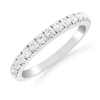 Carat 10k bijeli zlatni okrugli laboratorij odrasli Micro Pave Bridal vjenčani prsten za žene za žene