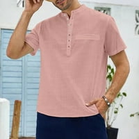 Muška majica Ljetna casual top majica Majica od pune boje kratkih rukava postolja ovratnik modna majica